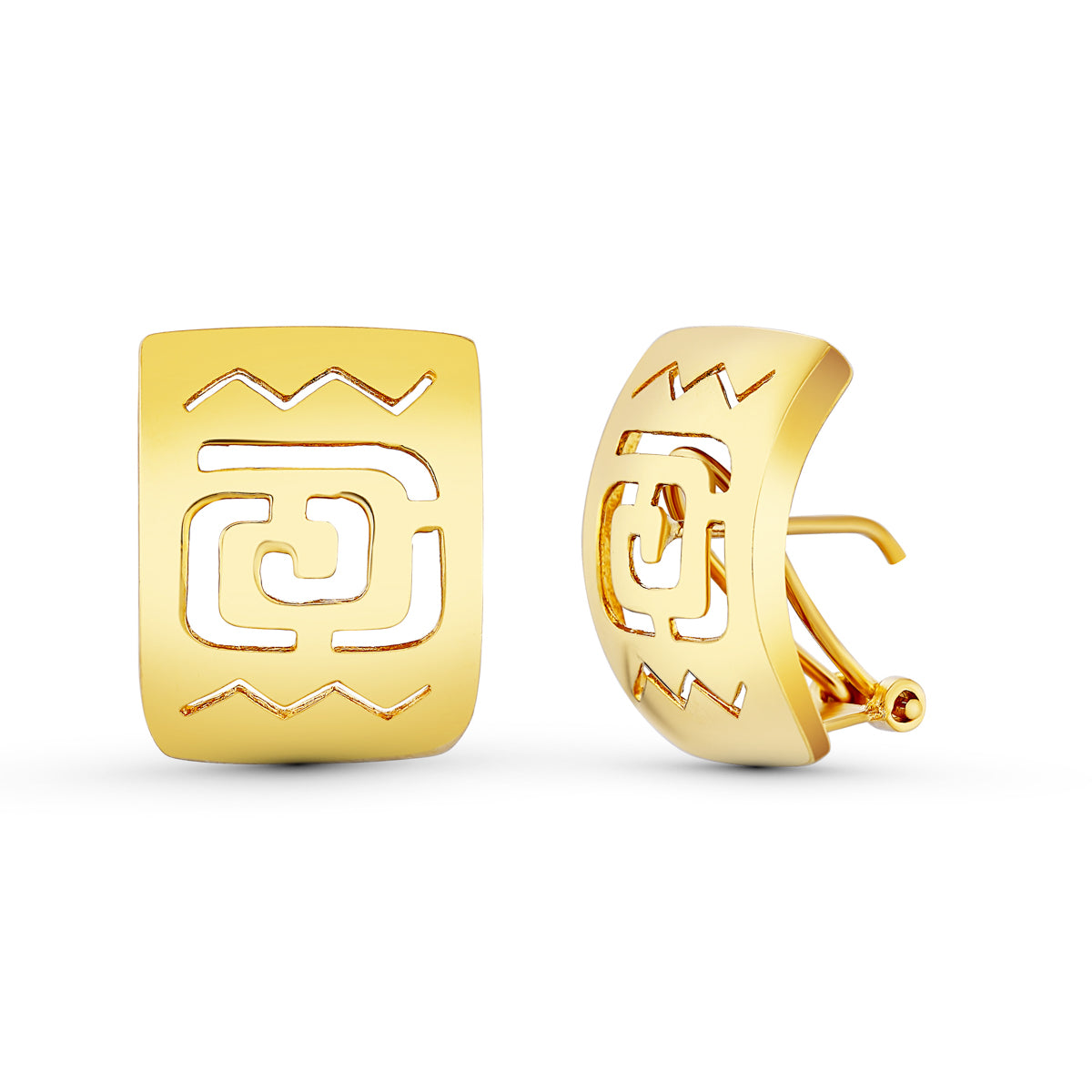 Pendientes Calados 20 x 15 mm de oro amarillo 18K