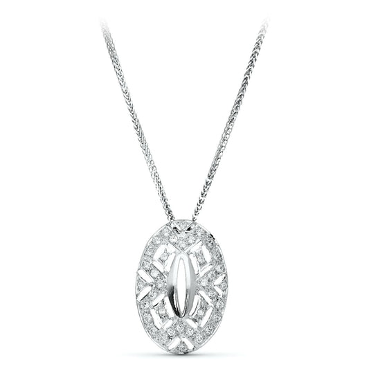 18K GARGANTILLA ORO BLANCO JUEGO NOVIA 45CM CENTRO CIRCONITA 23X15 MM