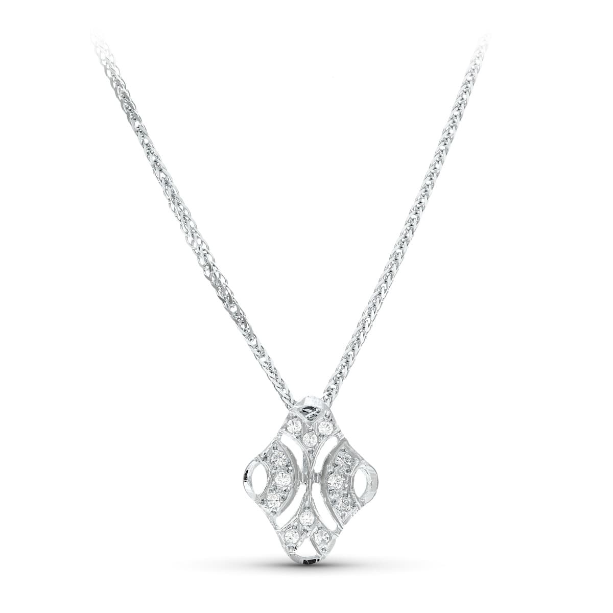 18K GARGANTILLA ORO BLANCO 45CM JUEGO NOVIA 15X11 MM CIERRE MOSQUETON