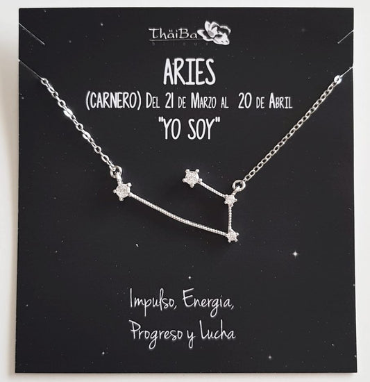 Collar constelaciòn aries de plata de ley - Joyería Zafir