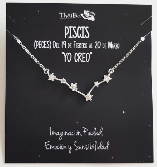 Collar constelaciòn piscis de plata de ley - Joyería Zafir