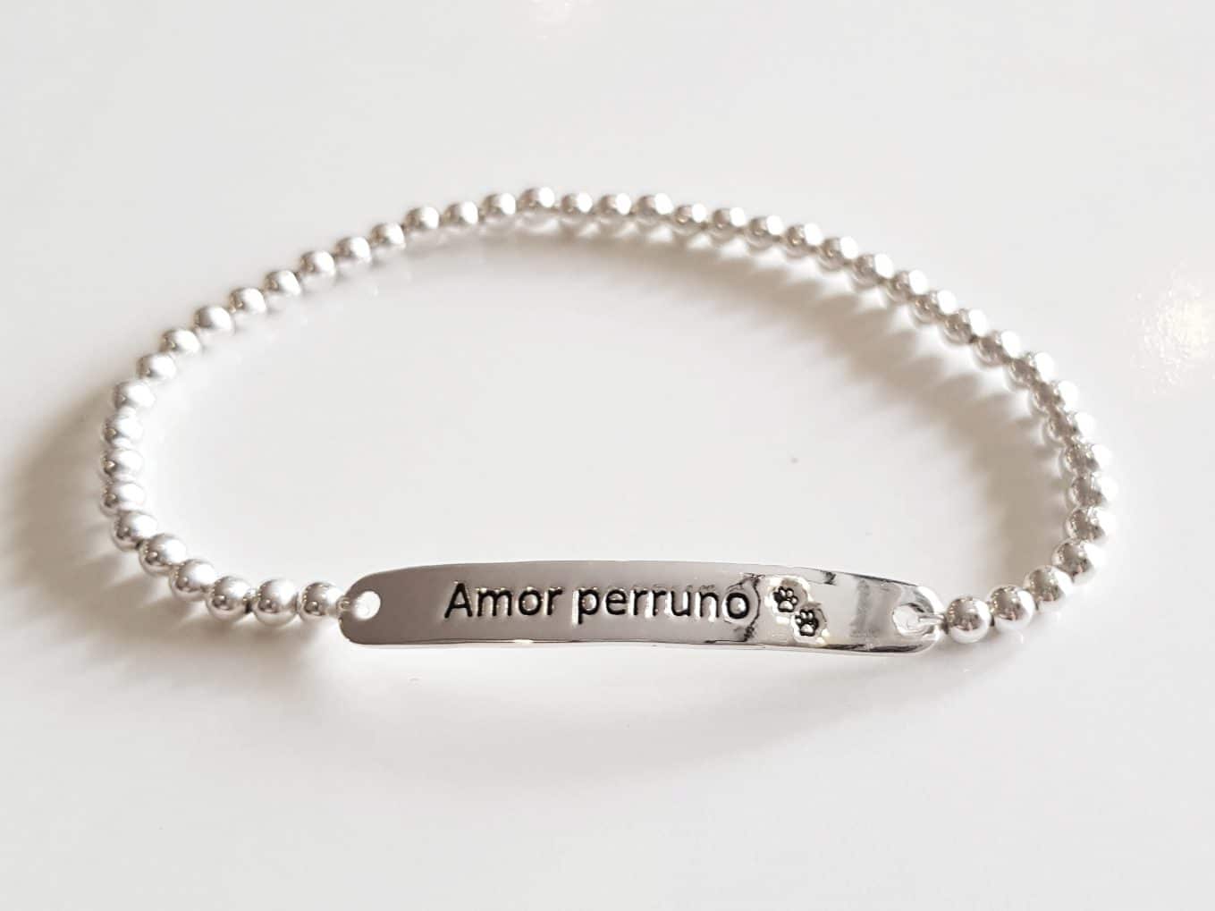 Pulsera amor perruno de plata de ley