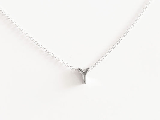 Collar inicial Y de plata de ley
