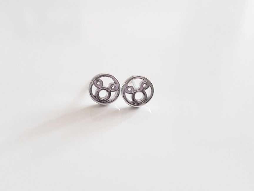 Pendientes mouse de plata de ley