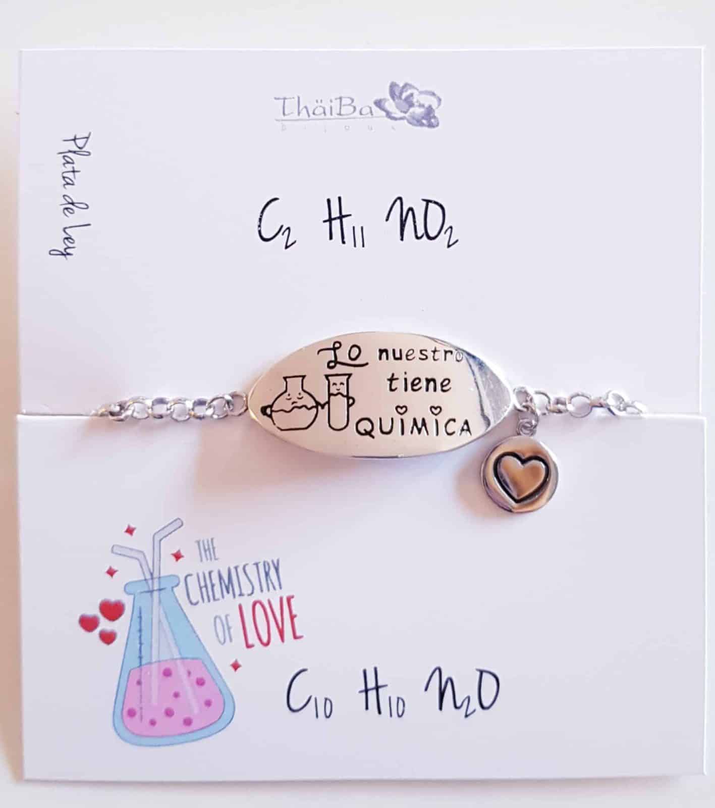 Pulsera química de plata de ley