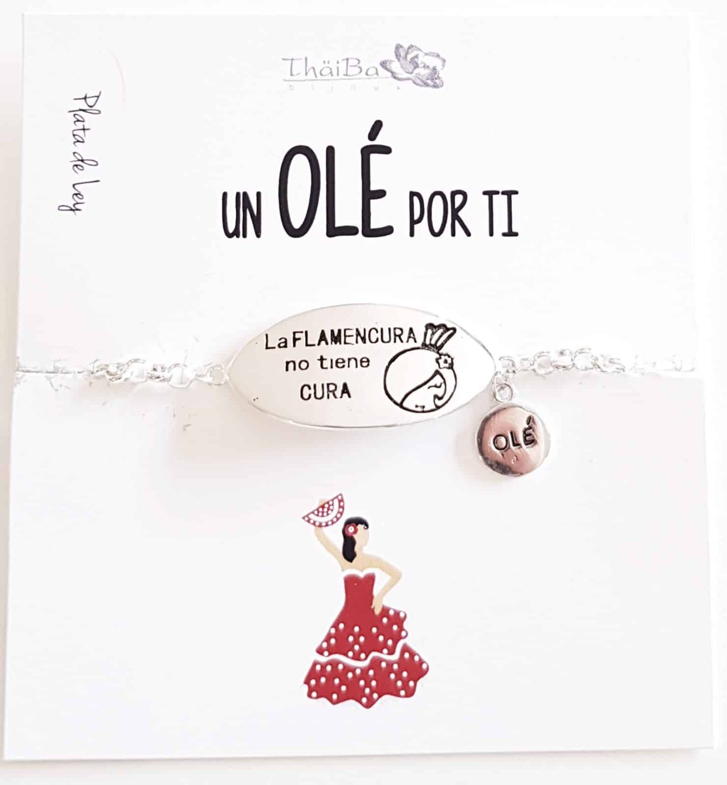 Pulsera flamenca de plata de ley
