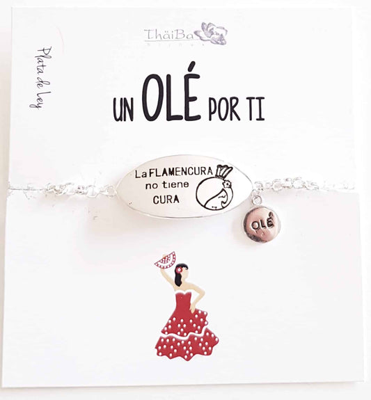 Pulsera flamenca de plata de ley