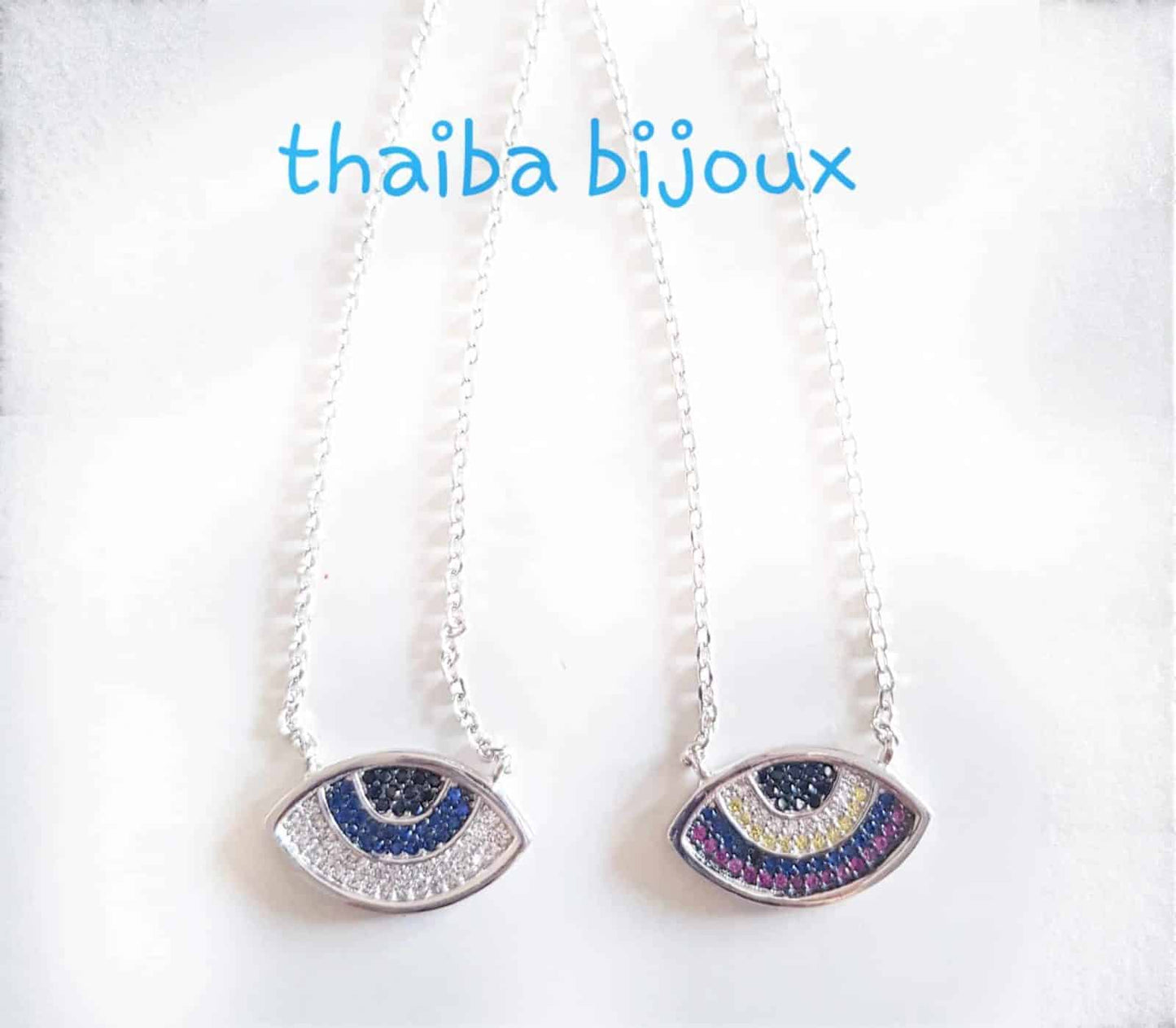 Collar ojo adara de plata de ley