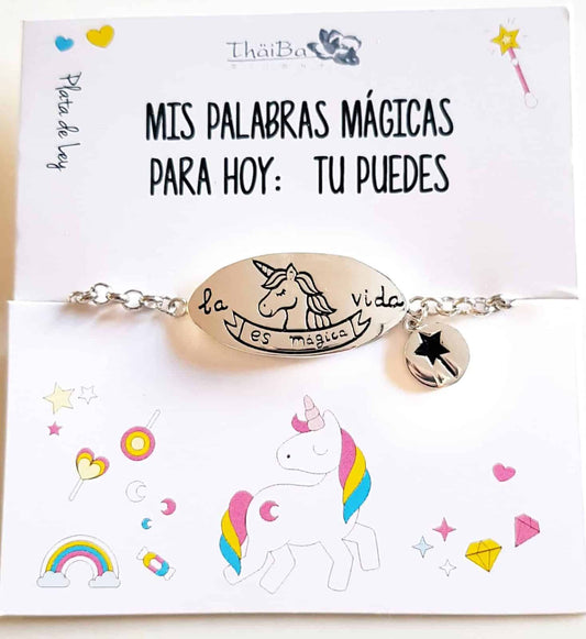 Pulsera unicornio de plata de ley - Joyería Zafir