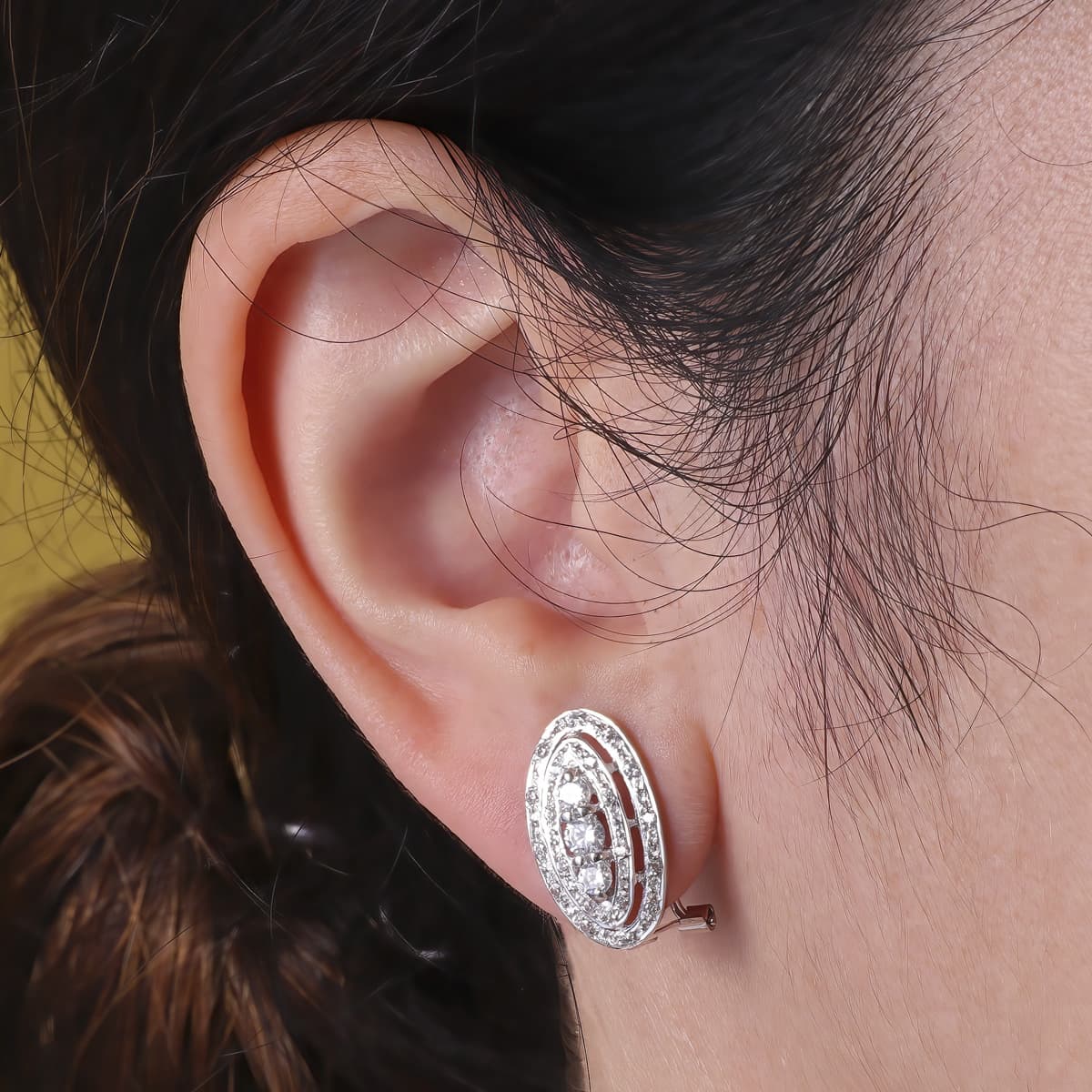 Pendientes Juego Novia Circonita de oro blanco 18K
