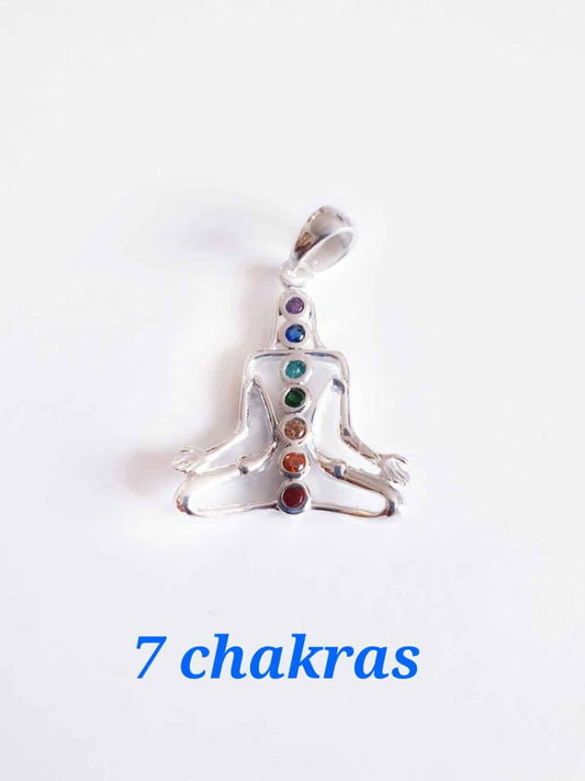 Colgante 7 chakras de plata de ley - Joyería Zafir