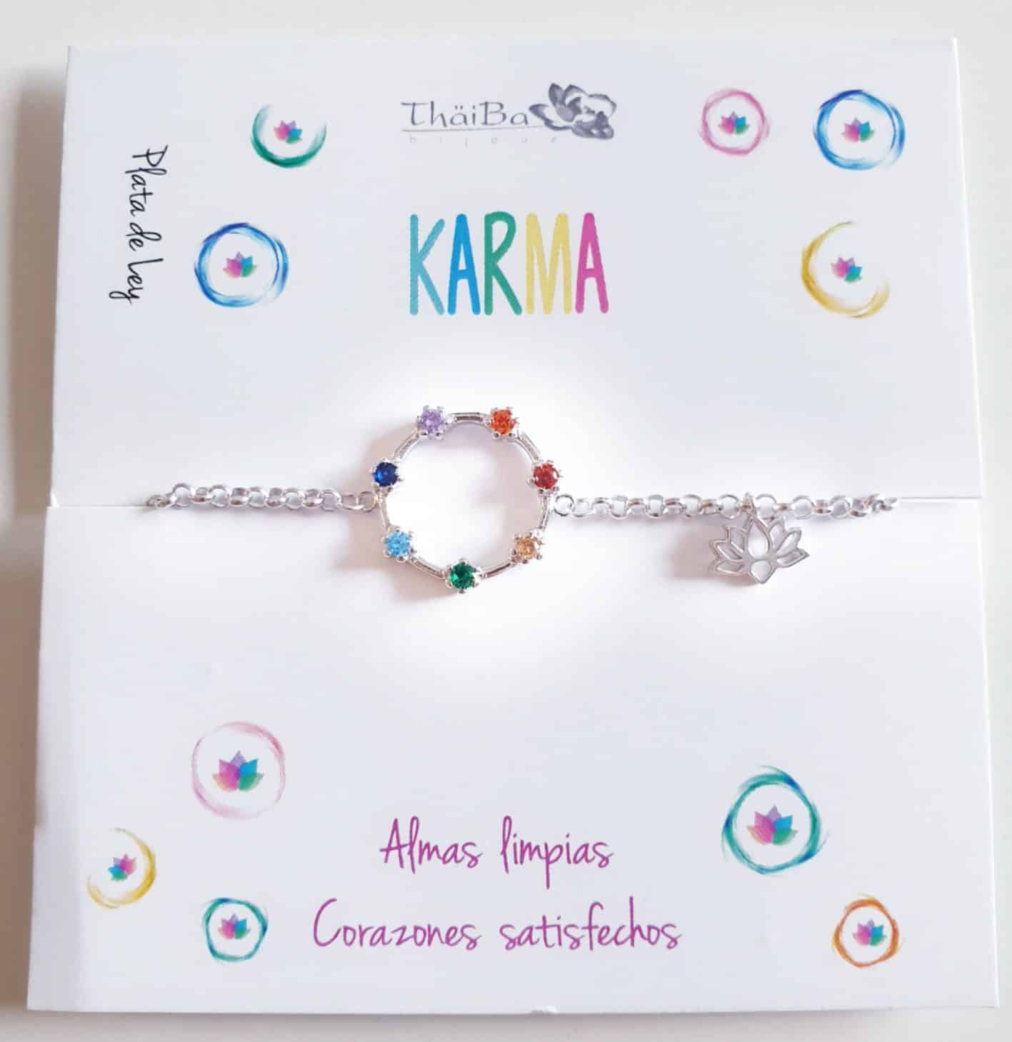 Pulsera karma de plata de ley