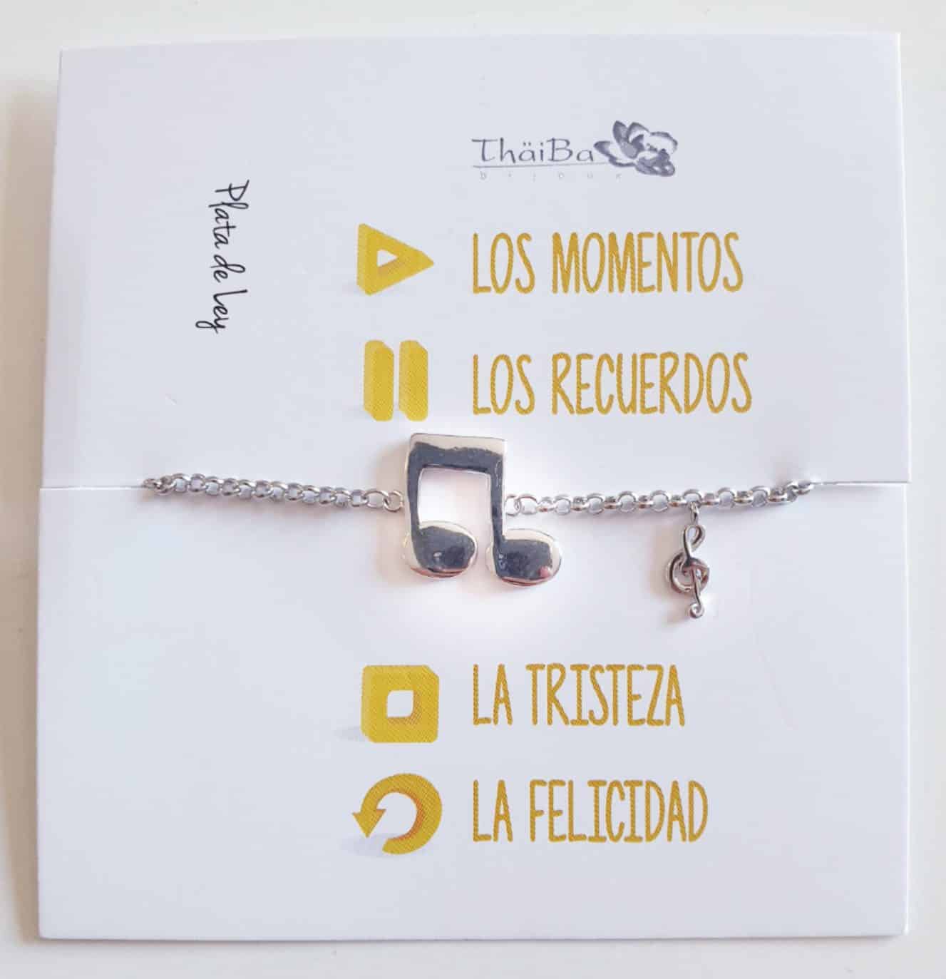 Pulsera mùsica de plata de ley