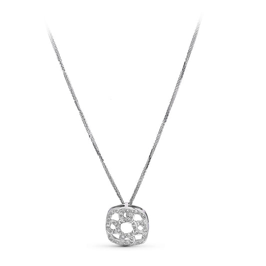 18K GARGANTILLA ORO BLANCO Y CIRCONITAS