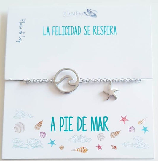 Pulsera mar de plata de ley