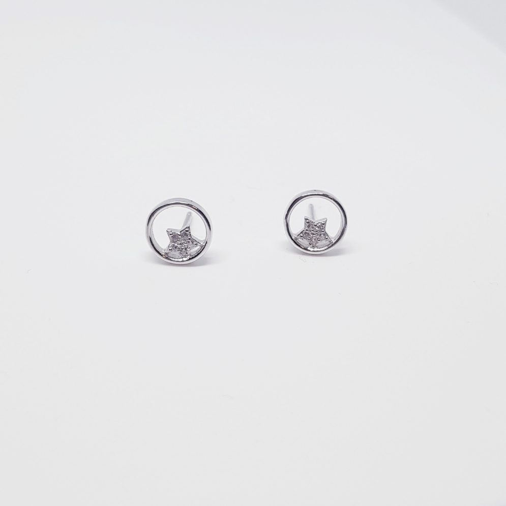Pendientes karma estrella de plata de ley