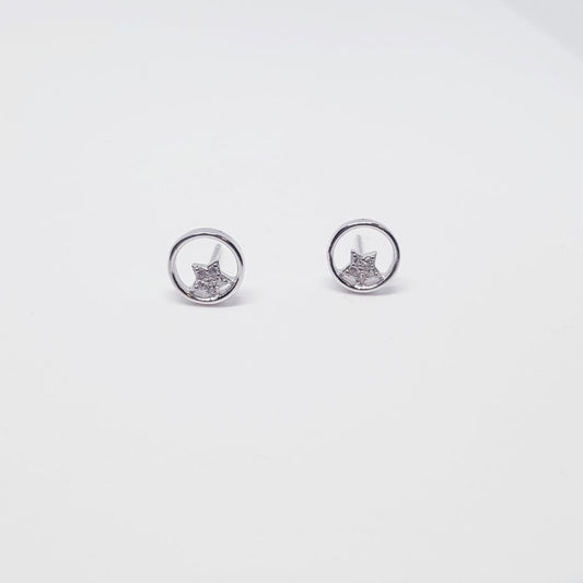 Pendientes karma estrella de plata de ley - Joyería Zafir