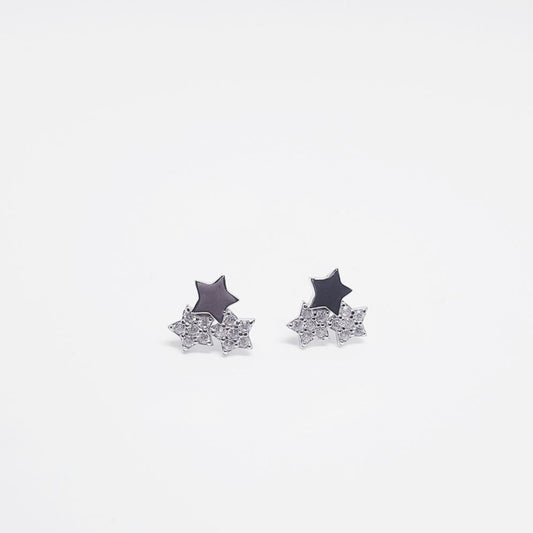 Pendientes trío estrellas de plata de ley - Joyería Zafir