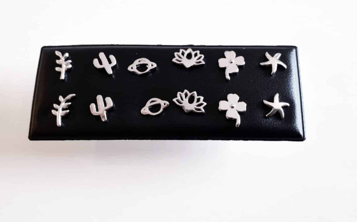 Pendientes mix de plata de ley - Joyería Zafir