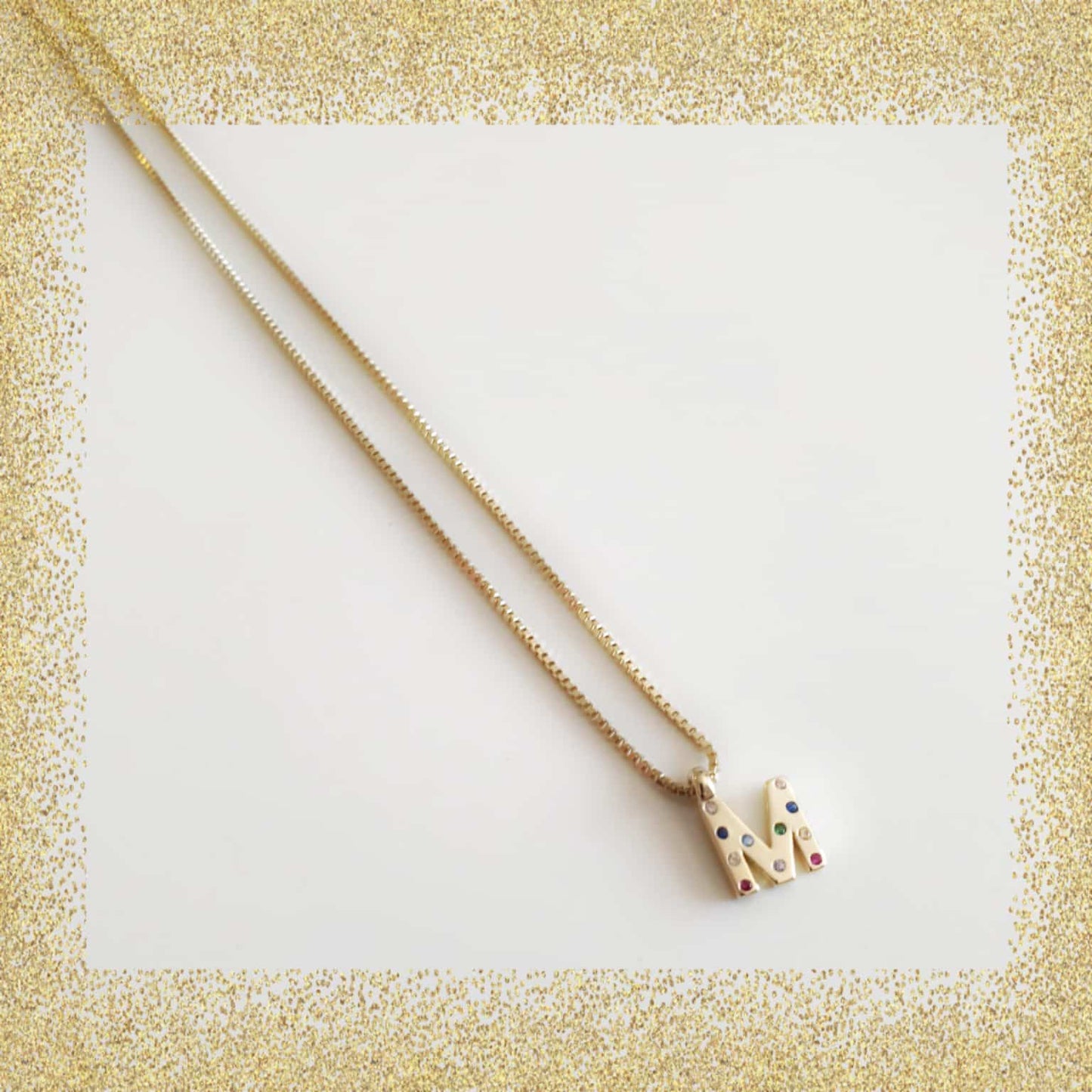 Collar inicial oro m de plata de ley