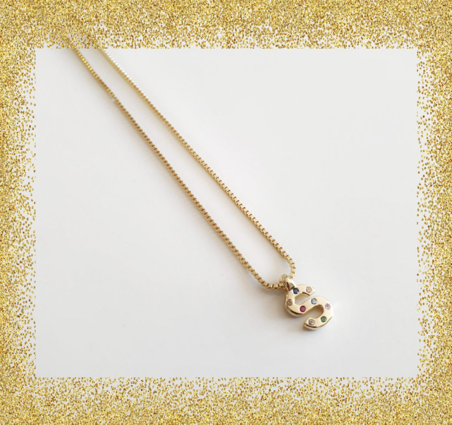 Collar inicial oro s de plata de ley