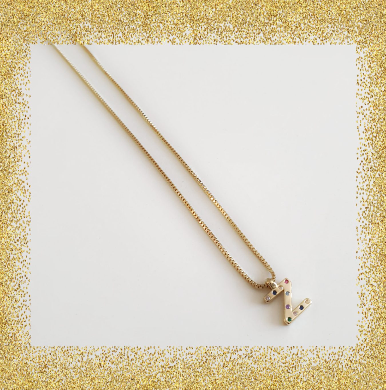 Collar inicial oro z de plata de ley