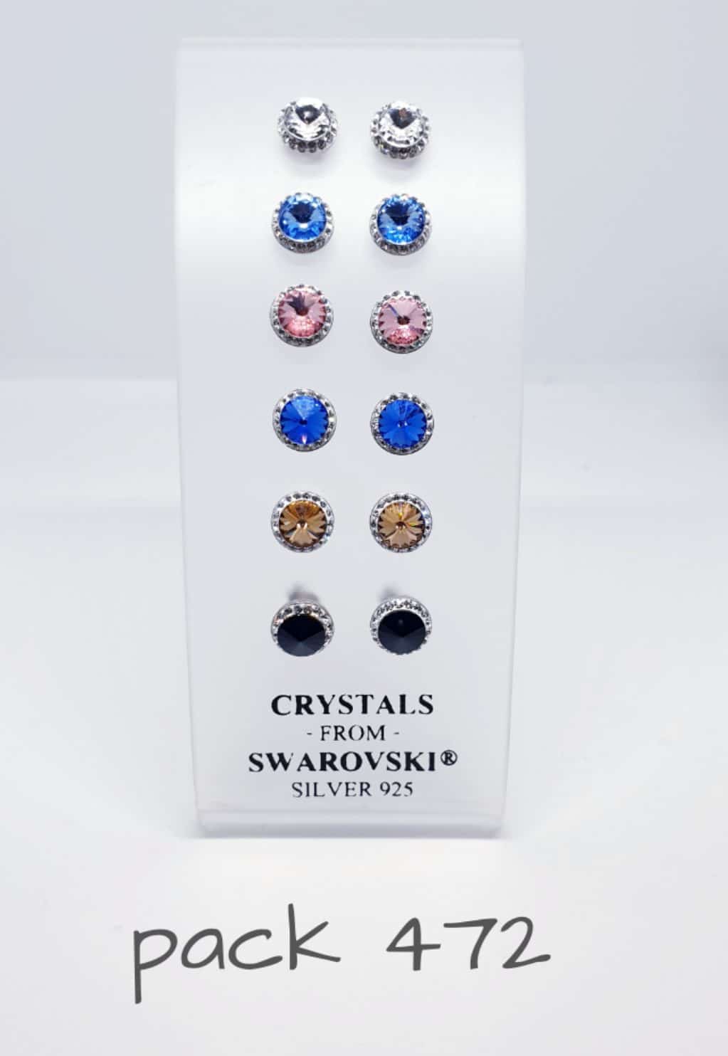 Pendientes swarovski 8 mm de plata de ley