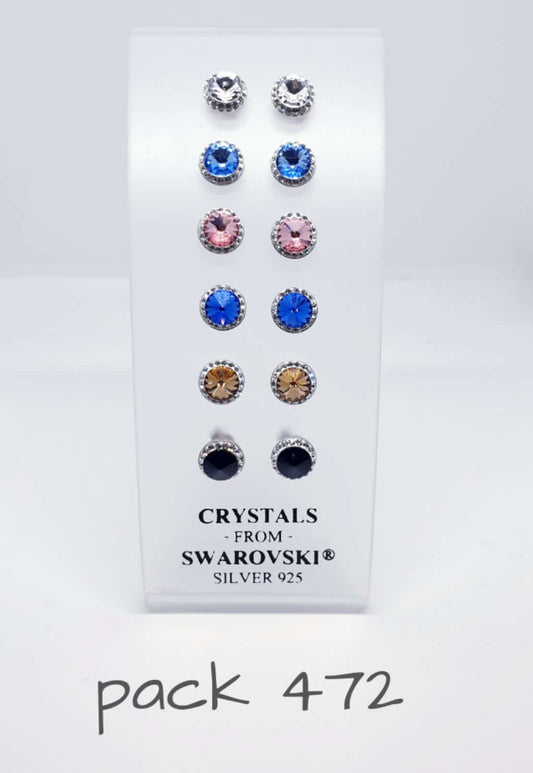 Pendientes swarovski 8 mm de plata de ley - Joyería Zafir