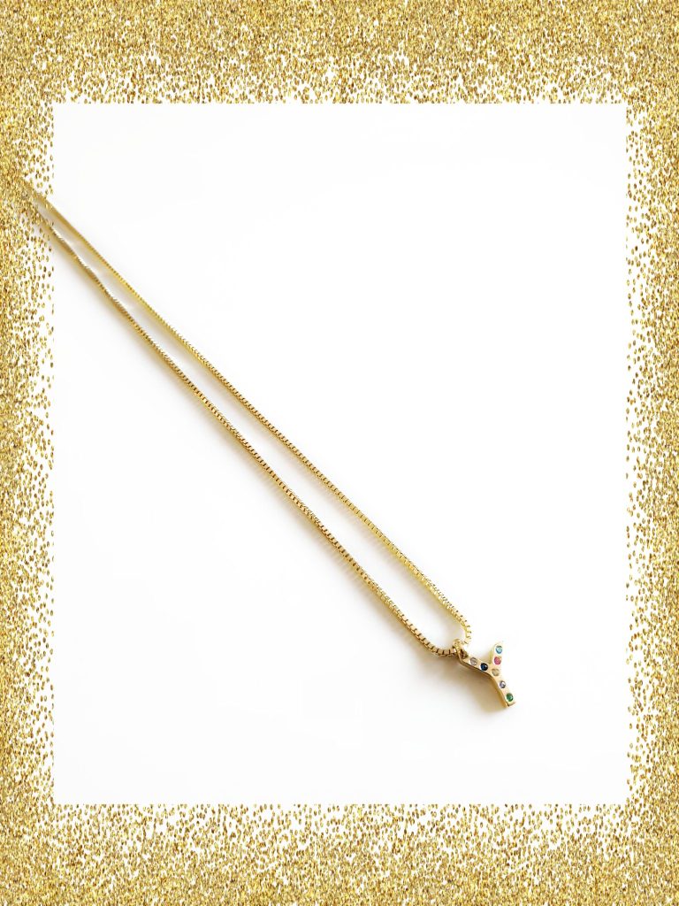 Collar inicial oro y de plata de ley
