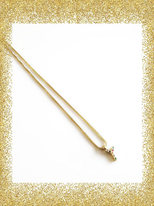Collar inicial oro y de plata de ley