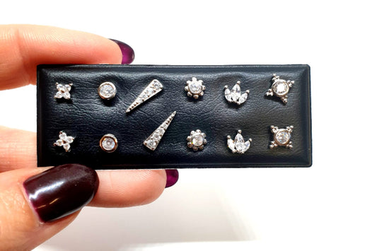 Pendientes mini circonitas de plata de ley - Joyería Zafir