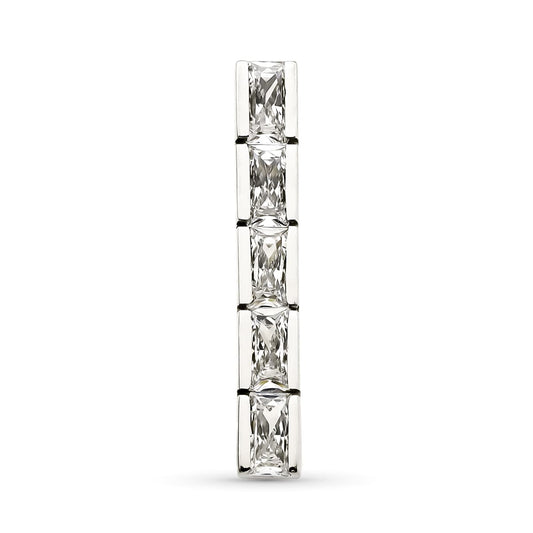 Colgante Barra con Circonitas de oro blanco 18K