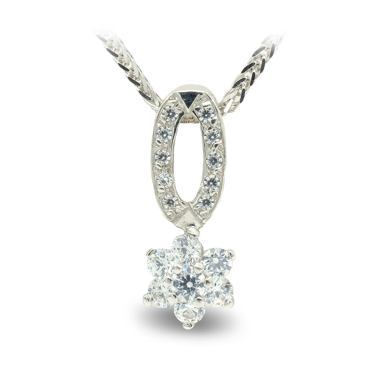 Gargantilla Circonitas de oro blanco 18K