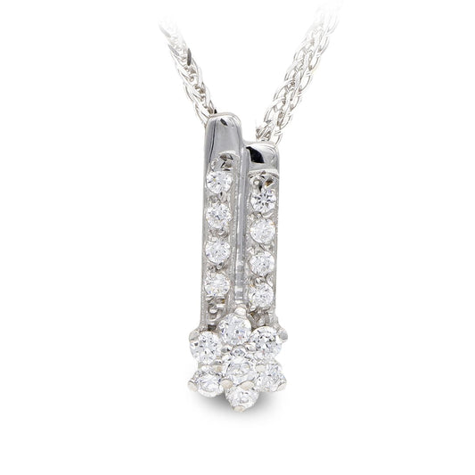 18K GARGANTILLA ORO BLANCO Y CIRCONITAS