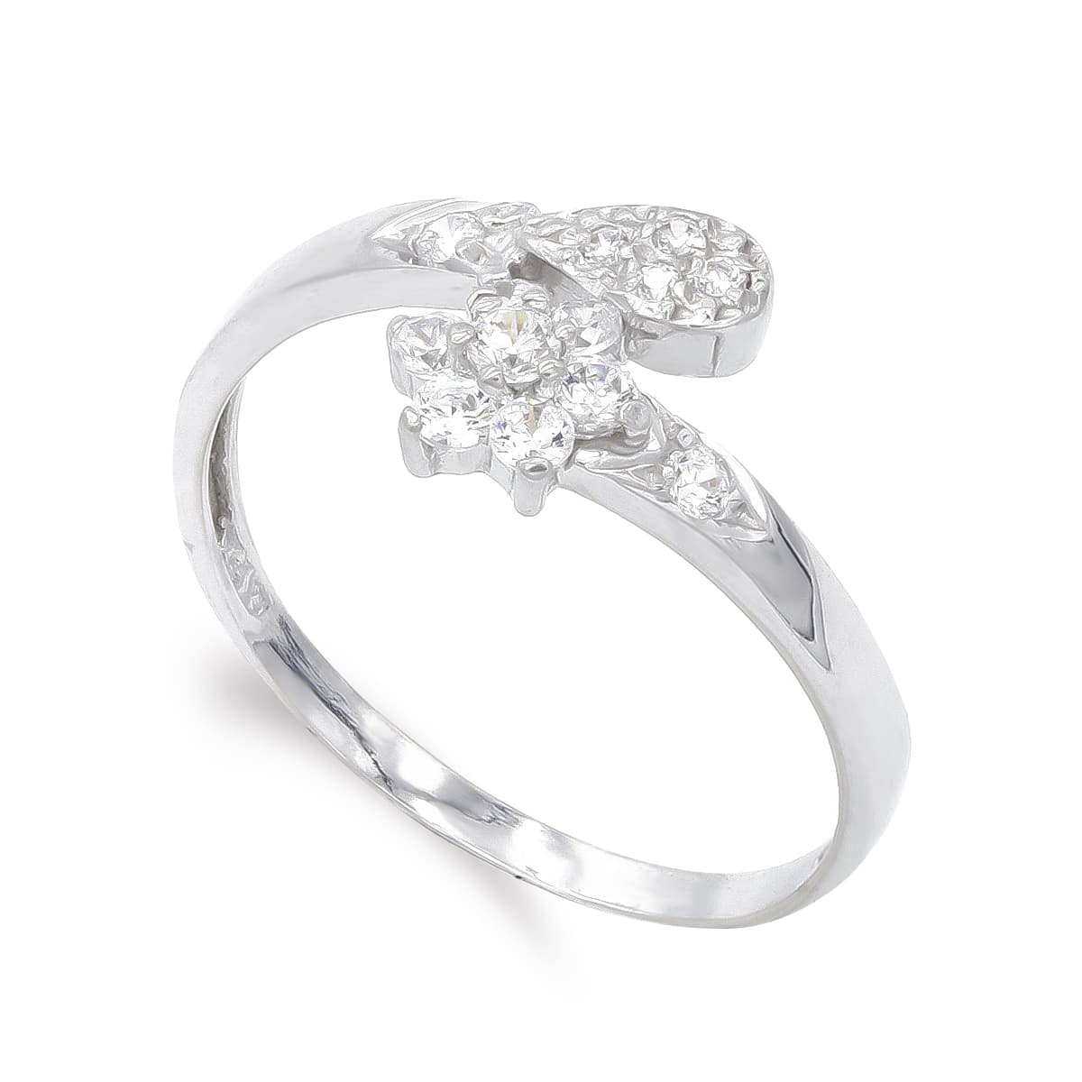 18K SORTIJA ORO BLANCO CON CIRCONITAS. ANCHO: 9 MM