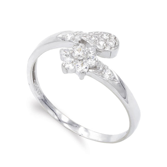 18K SORTIJA ORO BLANCO CON CIRCONITAS. ANCHO: 9 MM
