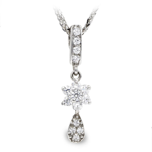 18K GARGANTILLA ORO BLANCO Y CIRCONITAS