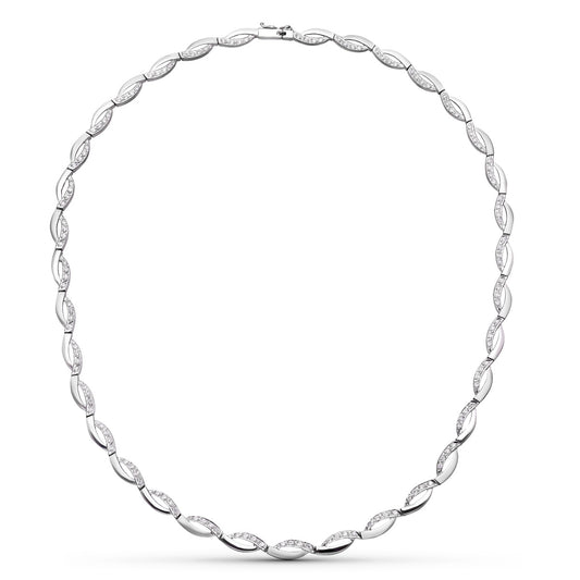 18K GARGANTILLA ORO BLANCO Y CIRCONITAS