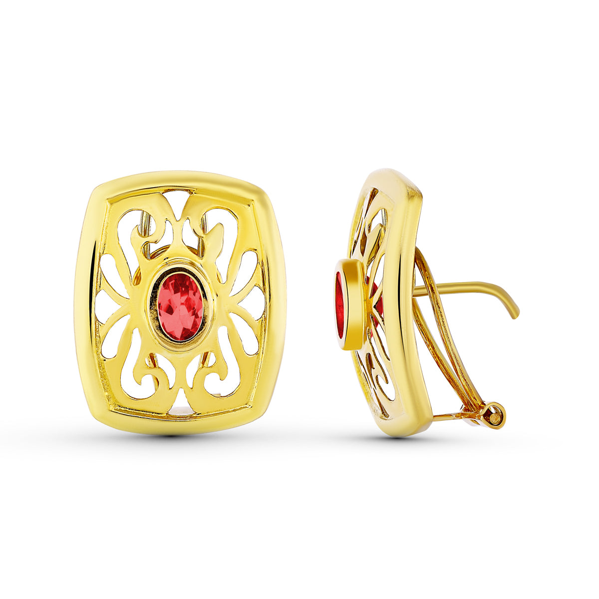 Pendientes Piedra Calados de oro amarillo 18K