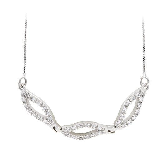 18K GARGANTILLA ORO BLANCO Y CIRCONITAS