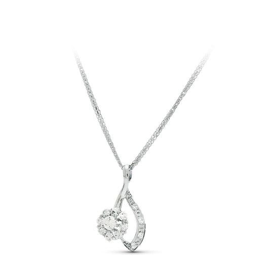 18K GARGANTILLA ORO BLANCO 45CM JUEGO NOVIA CUAJO 22X12 MM