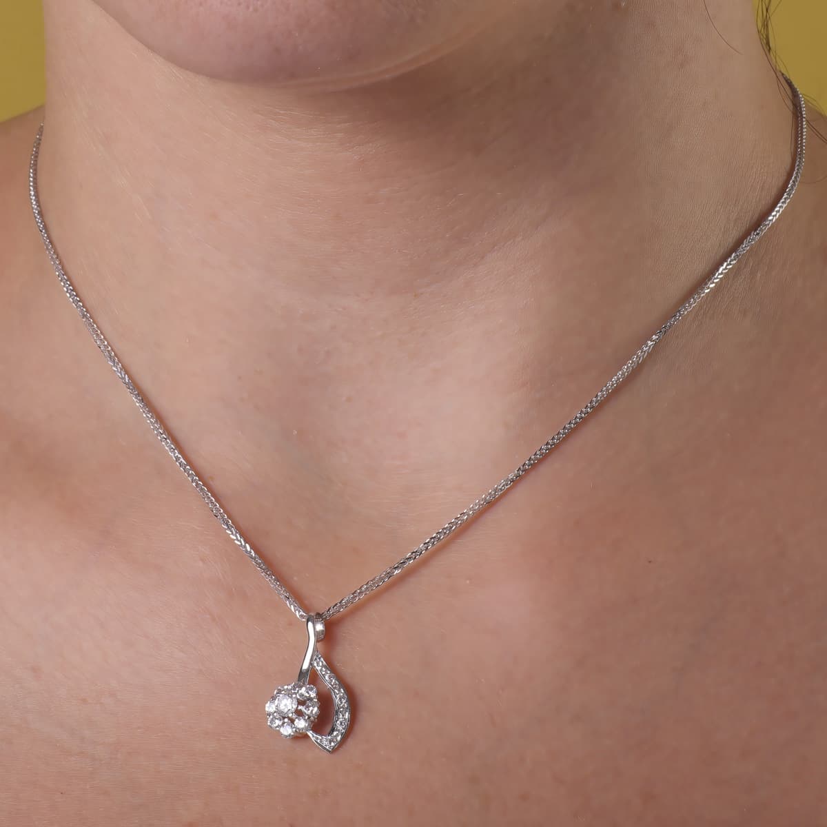 18K GARGANTILLA ORO BLANCO 45CM JUEGO NOVIA CUAJO 22X12 MM