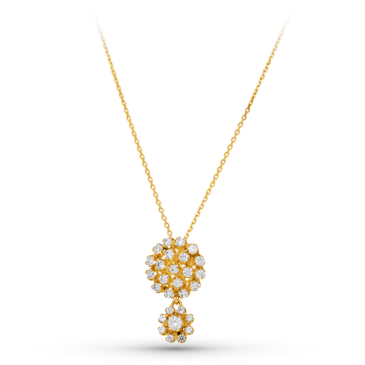 Gargantilla y Circonitas de oro blanco 18K