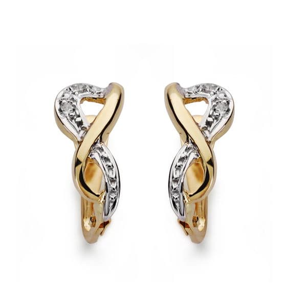 Pendientes Bicolor 12 x 5 mm 9K