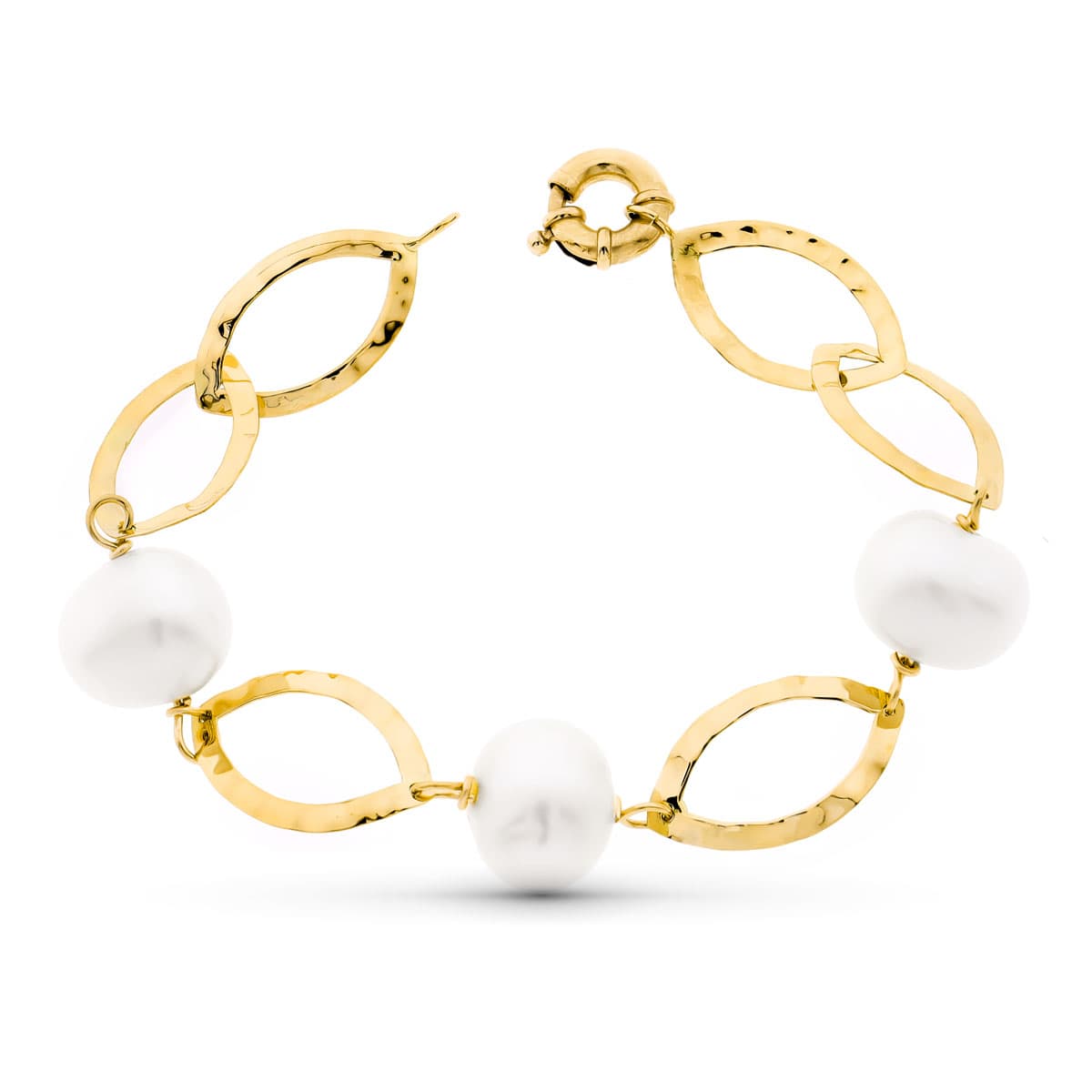 Pulsera 18 cm con Perla Cultivadas 15 mm de oro rosa 18K