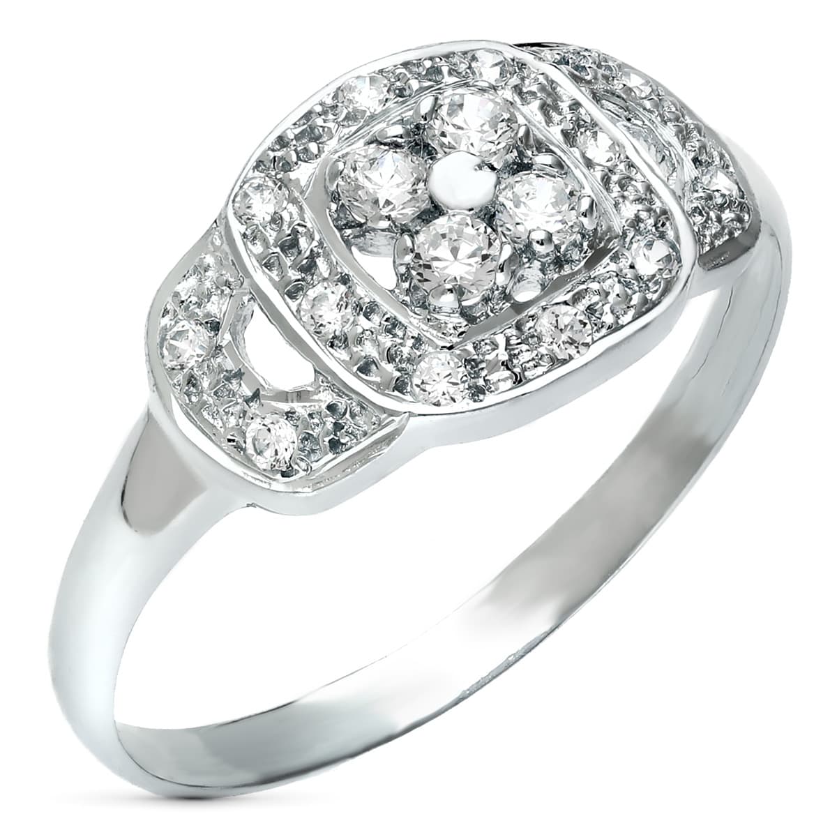 18K SORTIJA ORO BLANCO CON CIRCONITAS. ANCHO: 9 MM
