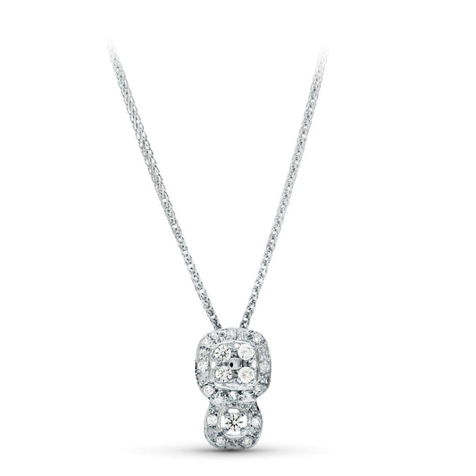 18K GARGANTILLA ORO BLANCO 42CM JUEGO NOVIA CIRCONITA MOTIVO 15X9 MM CIRCONITA