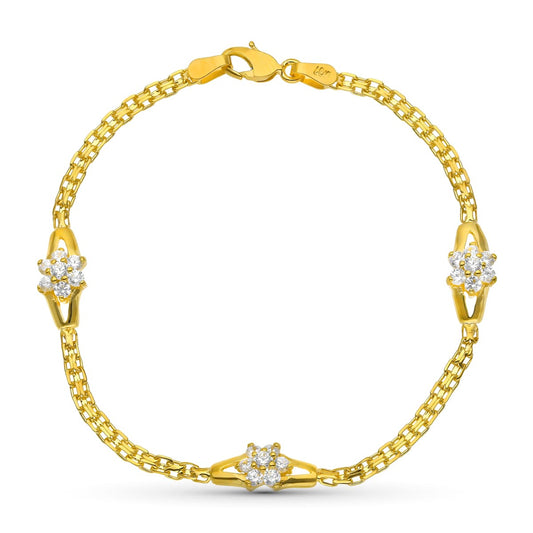 Pulsera Comunion Circonitas de oro amarillo 18K