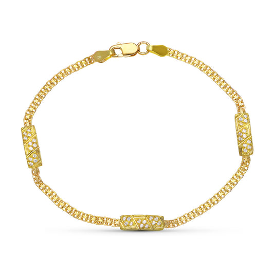 Pulsera Circonitas de oro amarillo 18K
