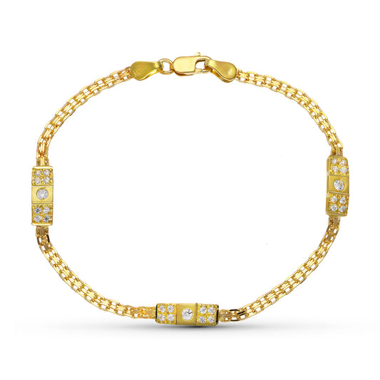Pulsera Circonitas de oro amarillo 18K